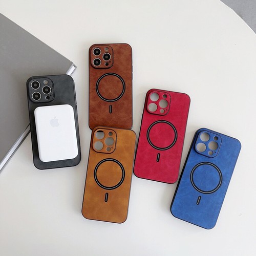 For iPhone 15 14 13 12 Pro Max 11 Shockproof Magnetic Leather Magsafe Case Cover - Picture 2 of 15