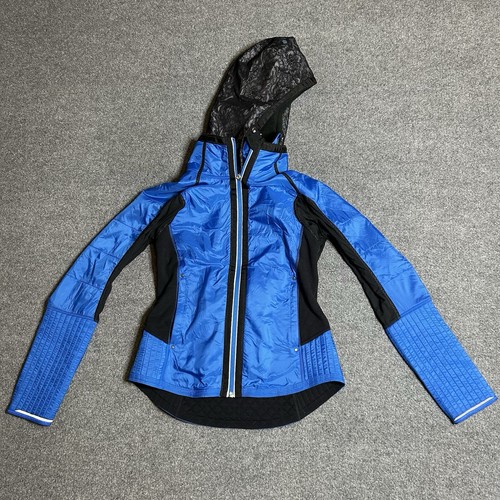 Lululemon Jacket Womens 8 Blue Lulu Athletica Run Bundle Up Hooded Reflective