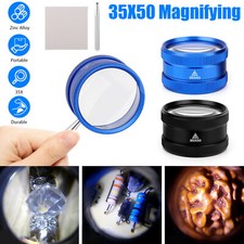 2pcs 35X Handheld Magnifying Glass Double Layer Lens Reading Magnifier Loupe