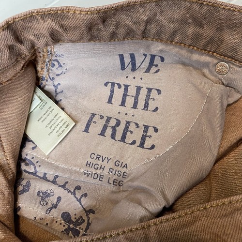 We The Free People CRVY Gia High Rise Wide Leg Sand Dune Women’s Jeans Size 32 - Picture 18 of 21