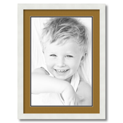 ArtToFrames Matted 17x23 White Picture Frame with 2'' Double Mat, 13x19 Opening