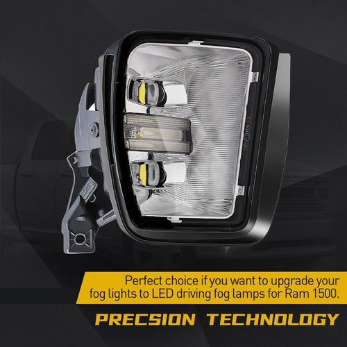 Pair For Dodge Ram 1500 2013-2018 LED Fog Light DRL Daytime Running Lamps 2 in 1 - Picture 4 of 11