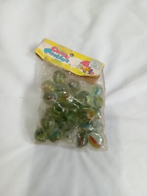 -*{ML86}Glass Cats Eye Marbles in Package Taped Shut Looks To Be All 30