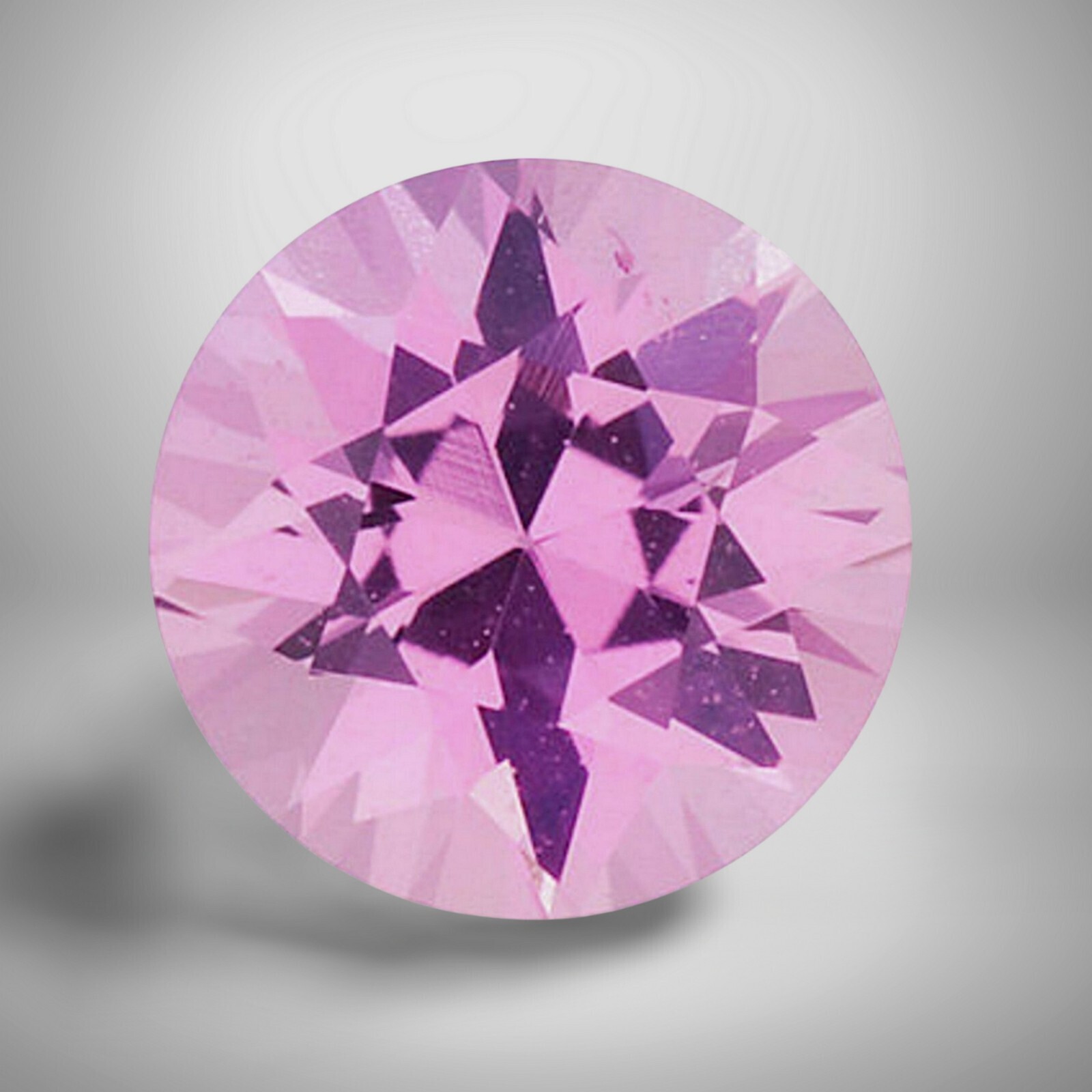 Pink Sapphire Round Cut Gemstone 0.61 Cts - 6 mm Vivid Loose Gem