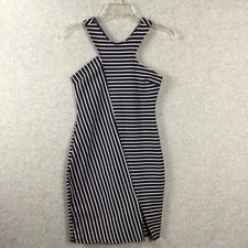 Zara Dress Women’s Small Black White Striped Sleeveless Bodycon Pullover