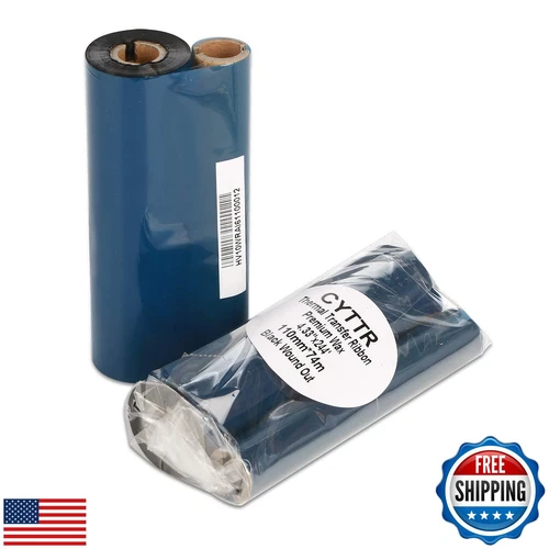 CYTTR 4.33" x 244' Thermal Transfer Ribbon - 1 Roll. Resin Enhanced Wax 1/2 I