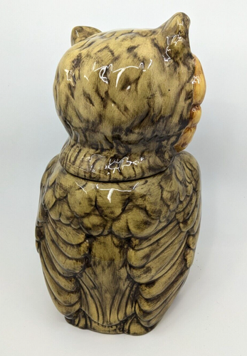 Vintage 70s HTF Atlantic Mold Ceramic Winking Owl Cookie Jar - Picture 3 of 9