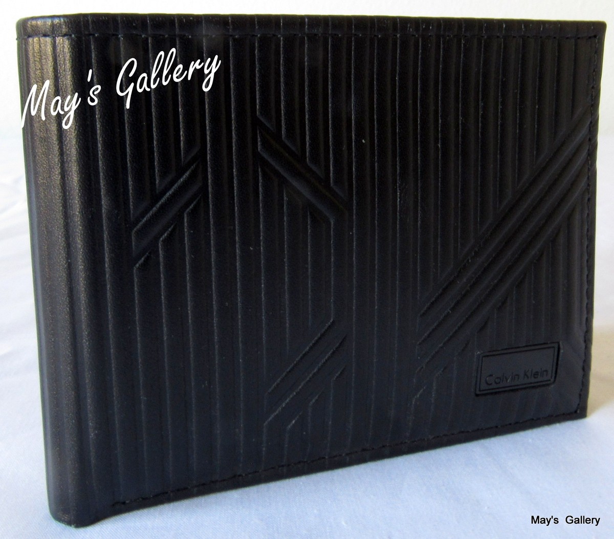 Calvin Klein Passcase Wallet BiFold lD Holder Leather Purse Bag case Men CK  NIB