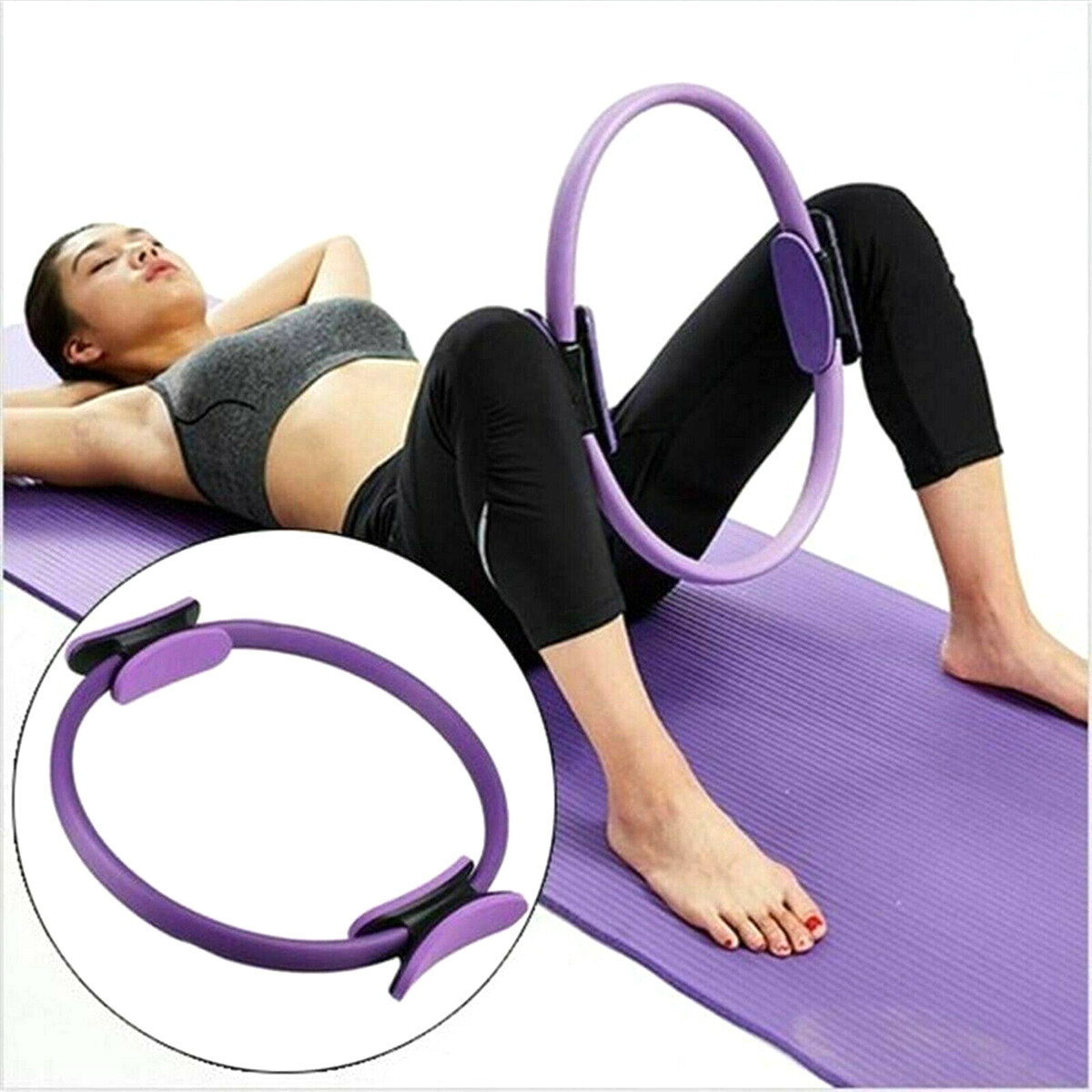 Anello Per Pilates Agic Fitness Circle Resistance Training Ring Yoga Dual Grip Diagrante Body - Foto 3