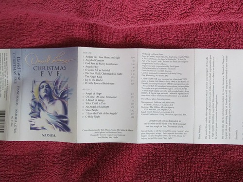 David Lanz - CHRISTMAS EVE - Original Audio Cassette - Narada Lotus #NC 61046 - Picture 3 of 6