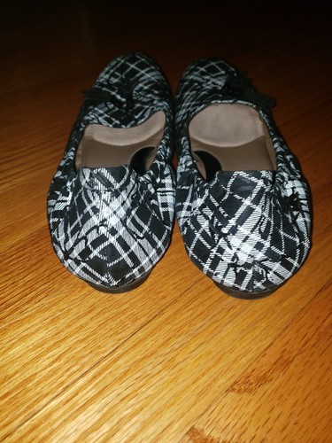 Beautifeel Black plaid flats Women Size 40/9-9.5 - Picture 4 of 7