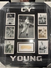 Cy Young Framed Signed Cut Display Cleveland JSA Authenticated Baseball