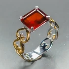 Gemstone Natural Hessonite Ring 925 Sterling Silver Size 7 /R471512