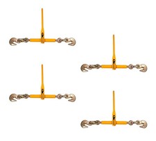 4 Pack 38 - 12 Chain Binder Ratchet Style - Yellow - 12000 Lbs Wll