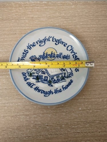 Vtg Louisville Stoneware Twas The Night Before Christmas 6" Plate - Picture 2 of 3