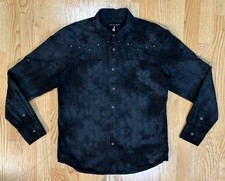 Affliction Y2K Long Sleeve Button Down Embellished Studded Shirt, Men  s Large