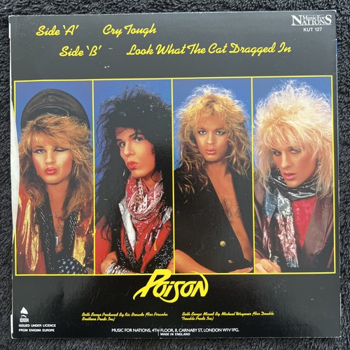 Poison – Cry Tough 7'' Vinyl Single 1987 CLEANED/PLAY TESTED EX+/EX+ VIDEO CLIP - Picture 8 of 8