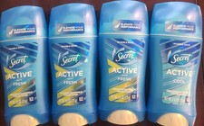 Mixed Lot Of 4 Secret Active Invisible Solid Deodorant 2.6 oz READ DESCRIPTION 