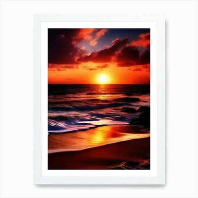 Sonnenuntergang 26 Kunstdruck gerahmt Wandbild Poster Leinwanddruck Bild