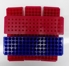 Lot of 5 Double Sided Vial Test Tube Holder Storage Rack