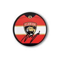 Anton Lundell Autographed Florida Panthers Jersey Design Hockey Puck