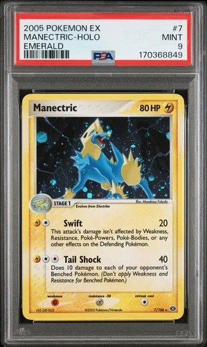 2005 POKEMON EX EMERALD #7 MANECTRIC-HOLO PSA 9