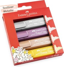 Metallic Highlighters - 4 Glitter Highlighter Pens for Journaling and Note