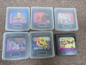 6 SEGA Game Gear BUNDLE Lot GAMEGEAR - Sonic Hedgehog Chaos - Pac Man- 4 others