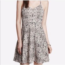 Express Snake Print Halter Fit & Flare Mini Dress - Size 4 - Skater Mob Wife