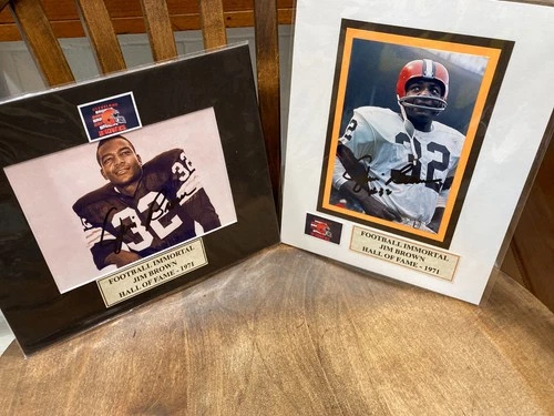 Lot of 2 Jim Brown Signed 8x10 Photos Cleveland Browns