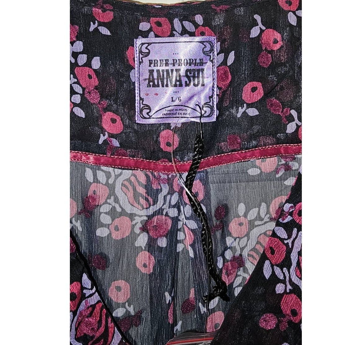 New FP x Anna Sui Cassiel Abstract Floral Jumpsuit $298 LARGE 