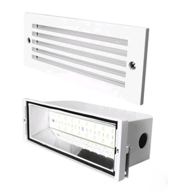 Elco ELST82 White Led Brick Light With Grill Faceplate