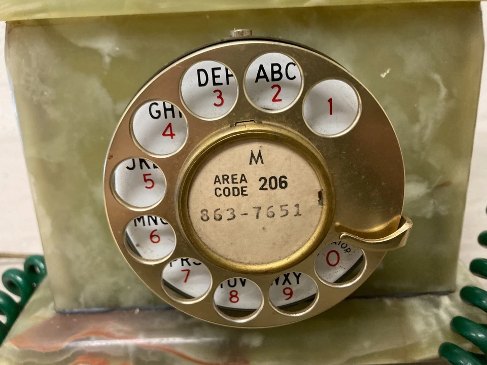 Teléfono de marcación telefónica rotativa de alabastro de mármol ónix de colección Foto 2 de 4