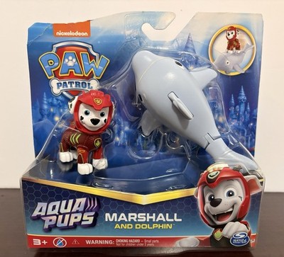 NIB Nicklelodeon Paw Patrol Aqua Pups Marshall and Dolphin Figure Toy Set