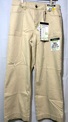 d.jeans Women's High Waist Wide Leg Recycle Twill Pants Khaki size: 10