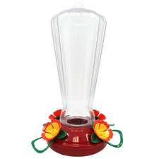 More Birds Hollyhock Hummingbird Feeder, 25 oz Capacity, Clear,Hummingbird