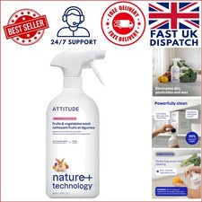Plant-Based Unscented Fruit & Vegetable Cleaner - 800 mL, High Performance Wash