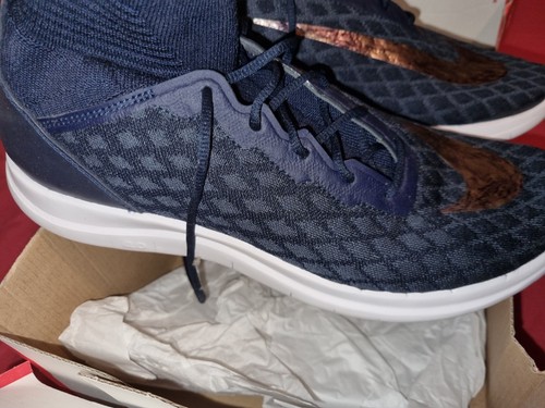 Nike Free Hypervenom 3 Fc Fk Trainers Size Uk 8.5 New Unused Navy Gold. - Picture 10 of 16