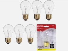 Satco S3720 - 40 Watt A15 Clear Appliance Lamp -  130/120 Volt - 2700K (6 Pack)