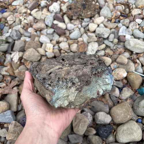 Blue Slag Glass Chunk Rock Aquarium Jewelry