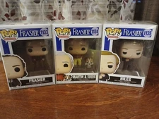 Set Of 3 Funko Pop Frasier, Martin & Eddie, Niles 1133 1134 1135 w/ Protectors