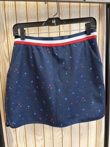 Lady Hagen Blue Red White Star USA Patriotic Golf Tennis Skort S 4th Of July