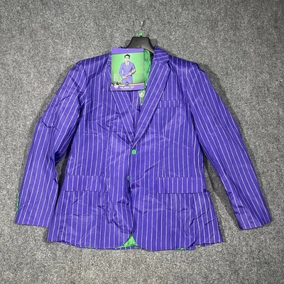 DC Comic Joker Suit Mens Large Pinstripe Trousers Blazer Batman Spirit Halloween - Image 1 of 4