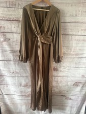 Skue Olive Green Satin Floor Length Maternity dress size large