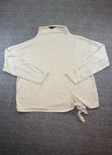 Simply Vera VeraWang Women?s Long Sleeve Sweater-XL/Beige/Tie/High Neck
