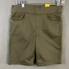 DKNY Jeans Women's Elastic Waist Bermuda Shorts Size S Olive NWT