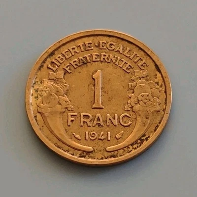 France pièce de monnaie 1 Franc Marianne 1941 République Française - Photo 1/2