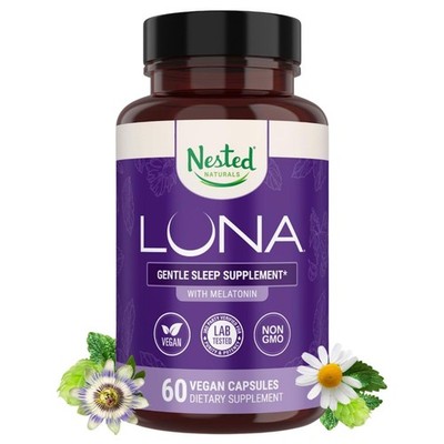 Nested Naturals Luna Sleep Aid - Non-Habit Forming 60 Count (Pack of 1) 