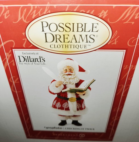 Department 56 Possible Dreams Dillards Checking It Twice Santa - Picture 3 of 3