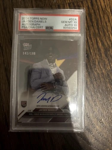 2024 Topps Now Jayden Daniels Auto /99 Psa 10